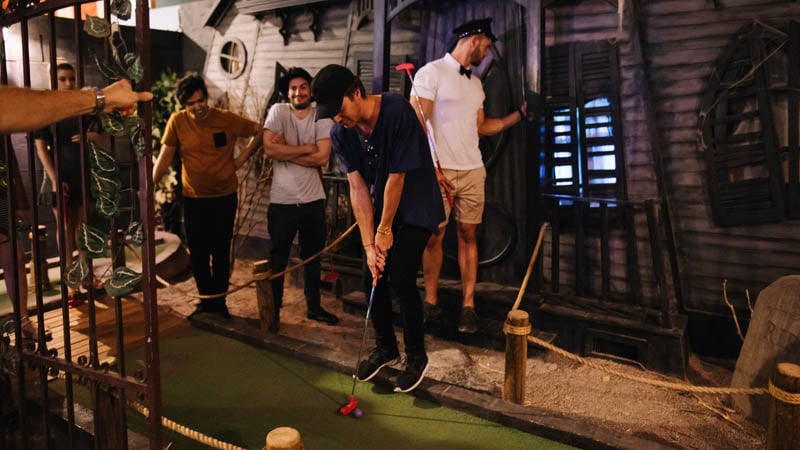 Challenge friends and family to an exciting 18 hole game at Unreal Mini Golf!